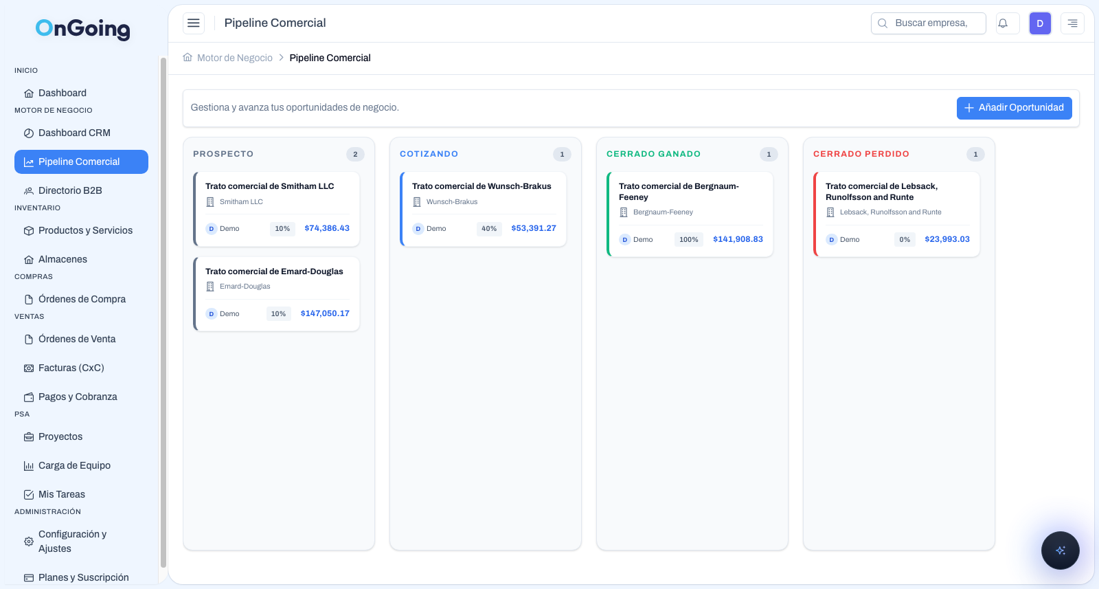 OnGoing V2 Real CRM Pipeline